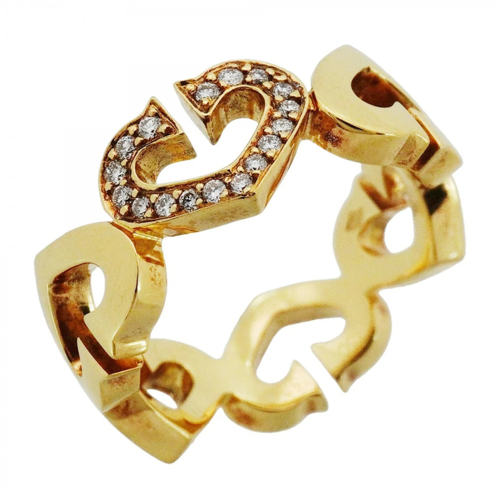 CARTIER Authentic 18k Gold Diamond Heart Ring #50